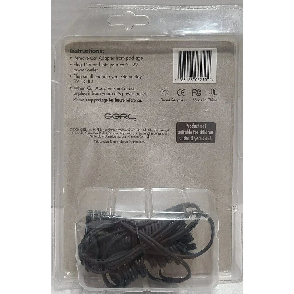 Game Boy Car Adaptor For 1 Or 2 Players